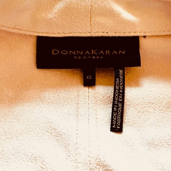 Donna Karan Draped Open-Front Faux Suede Jacket in Blush (XS) New With Tags - Picture 11 of 13